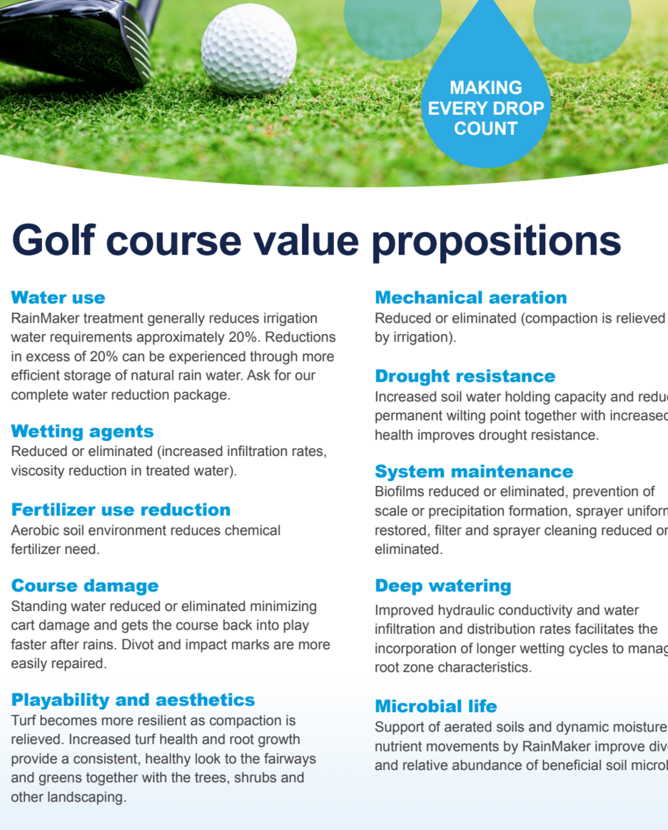 Golf Course Value Proposition Flyer